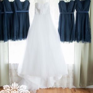 David’s Bridal strapless wedding dress